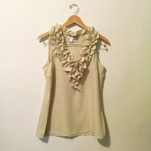 New York & Company V-Neck Ruffle Tank Top